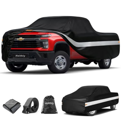 10 Layers Truck Cover Waterproof All Weather Custom Fit Chevrolet Silverado 2500 3500 Extended (Black Gray / Custom Fit for Chevrolet Silverado 2500/3500)