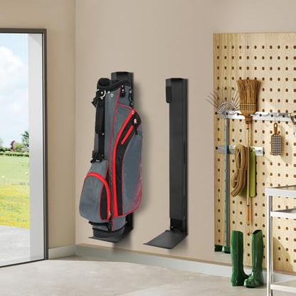 Wall Mount Golf Bag Storage Stand Organizer Rack for Garage Golf Bag Holder (black)