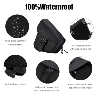 Solo Saddle Bags (Black-Single Buckle / Left Side)