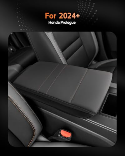 for 2024 2025 2026 Honda Prologue Center Console Cover Armrest Box Cover for Prologue (Honda Prologue Thin Black Leather)