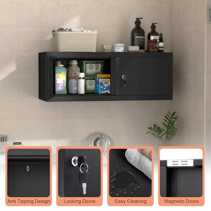 Garage Storage Cabinet (12.8"h Style a / Black)