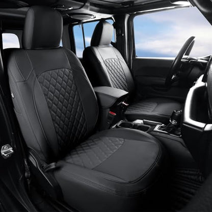 Wrangler JL Seat Covers Custom Fit for Jeep Wrangler (Black / 18-26 JL 2/4 Door Front)