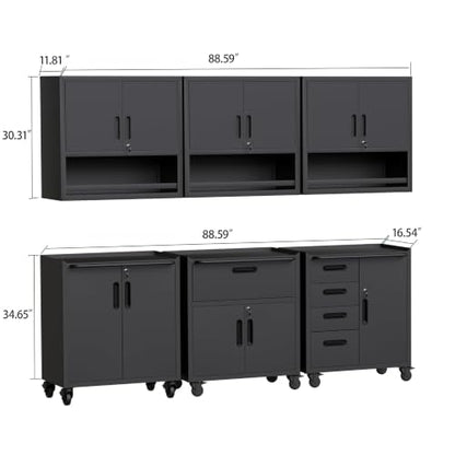 Garage Cabinet System (Black / 6 Pcs-StyleB)