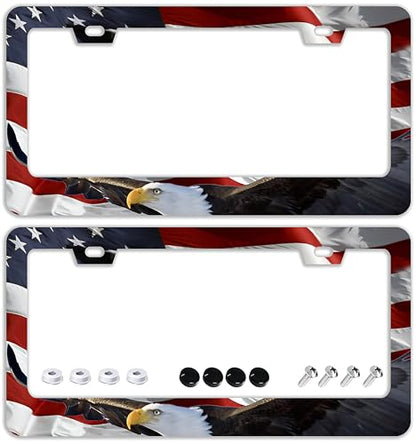 American Flag Eagle License Plate Frames (American Flag Eagle)