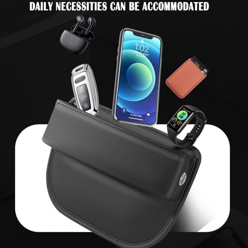 Car Seat Gap Filler 1 Pack Leather Seat Organizer Front Seat Car Accessories for Women Men (Black，1 Pack)