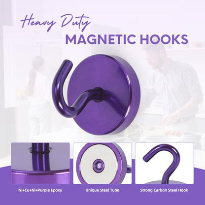 Magnetic Hooks Steel Tube Design for Cruise (Purple / 130lb Magnetic Hooks)