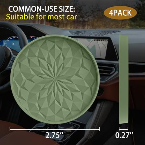 Car Coasters for Cup Holders [4 Pack] (4pack-olive Green)