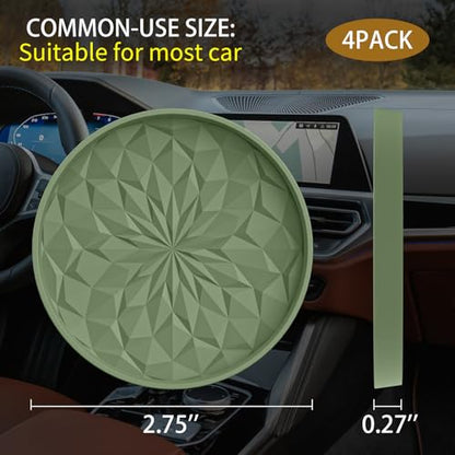 Car Coasters for Cup Holders [4 Pack] (4pack-olive Green)