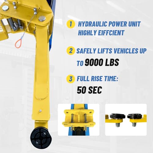 ME 9000lbs 2 Post Lift Clearfloor Lifts Max. Lifting Height 74.8" 2 Post Car Lift Auto Lift Car Hoist for Home Shop Garage (ME-M90-220V)