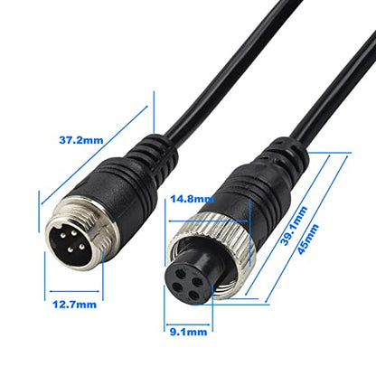 Car 4 Pin Aviation Video Extension Cable 50FT (50Ft/15M)