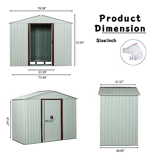 6x5 FT Outdoor Storage Shed (6x5 FT/No Window / White)