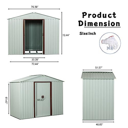 6x5 FT Outdoor Storage Shed (6x5 FT/No Window / White)