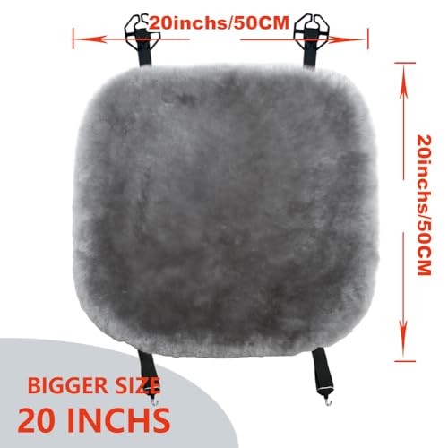 2 Pack Fuzzy Sheepskin Car Seat Covers for Soft Fur Wool Cushions (Misty Gray)