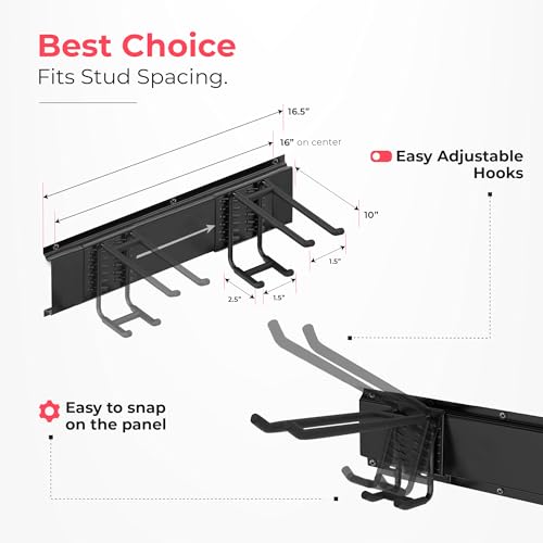 Garage Wall Organizer (Black / 64" (0 Shelves))