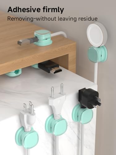 Magnetic Cable Clips (9-PCS Cyan)