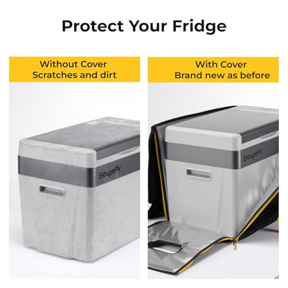 12 Volt Refrigerator With Cover 12V Car Fridge 30 Quart Portable Freezer Compressor Cooler Compressor Freezer (30 Quart with Cover / Grey)