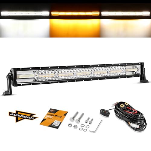 LED Light Bar 30 Inch 180W 6 Modes Amber White Offroad Strobe Light (Amber White 30")