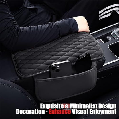 Upgraded] Car Center Console Cover with 2 Storage Bags (Pink)