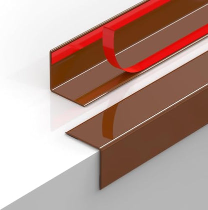 2PCS Wall Corner Protectors Guards (Brown / 35.4" X 1.18")
