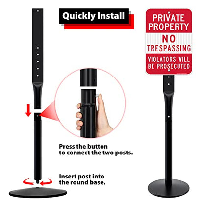 Heavy Duty Parking Sign Base Cast Iron 48" Parking Sign Post