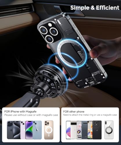 Qi2.2 25W Dual MagSafe Cup Holder Car Charger for iPhone 12 (Magsafe & Charger)