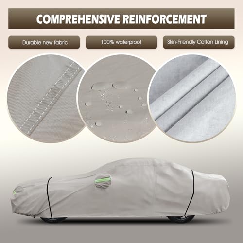 Car Cover Fit for Ford Mustang 1994 (Khaki / Custom Fit for Ford Mustang Chevy Camaro)