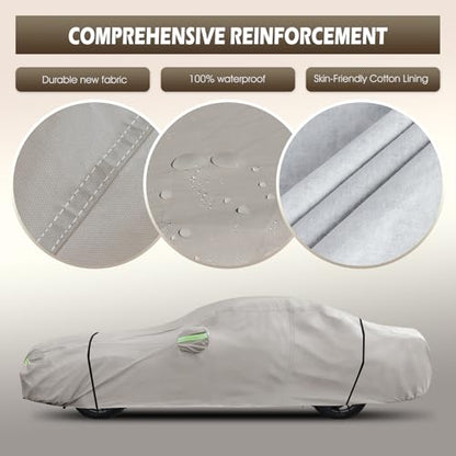 Car Cover Fit for Ford Mustang 1994 (Khaki / Custom Fit for Ford Mustang Chevy Camaro)
