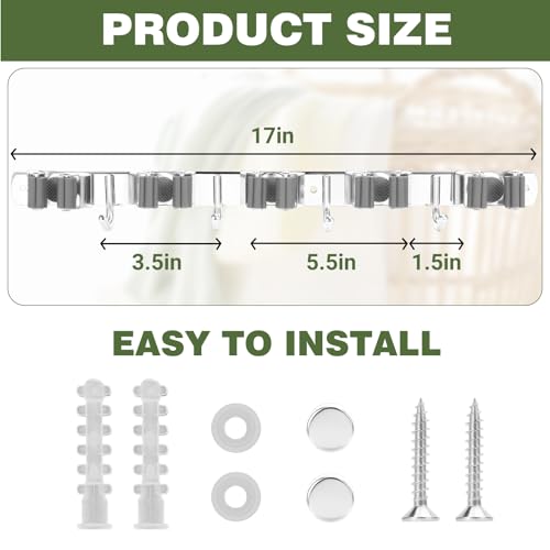 Broom Holder Wall Mount (Grey Racks)