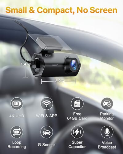 4K Dash Cam Front (Black)
