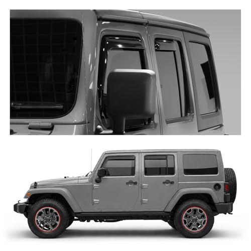 Window Deflectors Smoke Tinted In (For Wrangler JK 07-18)