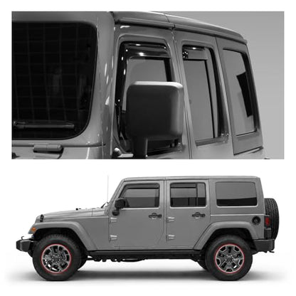 Window Deflectors Smoke Tinted In (For Wrangler JK 07-18)