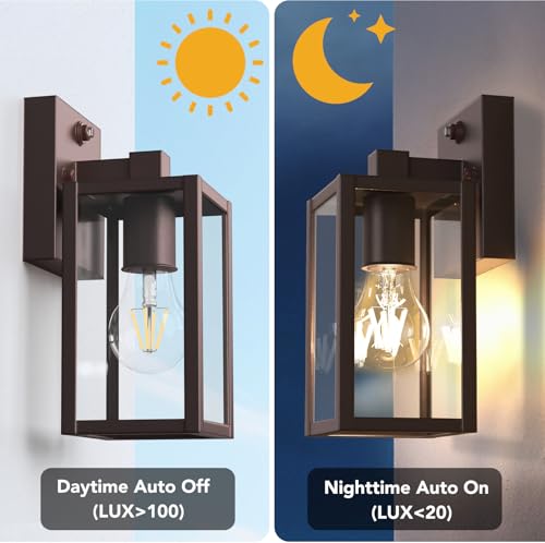 Dusk to Dawn Outdoor Light Fixtures (Oil-Rubbed Bronze / 9.65 in (2-Pack))