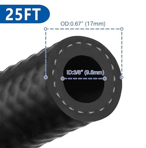 Rubber Fuel Hose Line Push Lock 3 (3/8" ID 25ft)