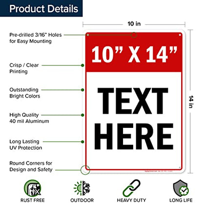 Custom Sign Custom Sign for Business (Header - Vertical / 10x14 - Aluminum)
