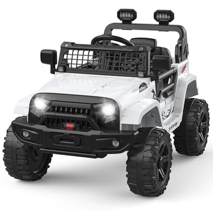12V Kids Electric Ride On Truck Car w (White)