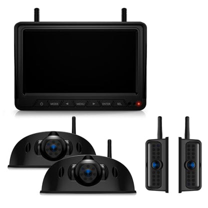 HD 1080P 7" Wireless 4 Backup Camera System for Furrion Pre (7" 4-Cam)
