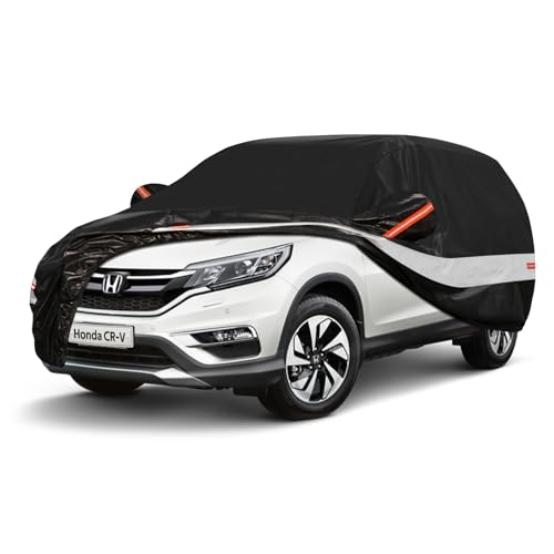 10 Layers SUV Car Cover Custom Fit for Honda CRV CR (Black Gray / Custom Fit for Honda CR-V)