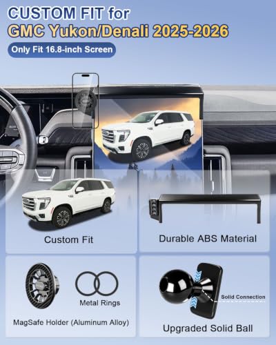 Magnetic Car Phone Holder for GMC Yukon Denali 2025 2026 16.8 (Magnetic / 2025-2026 GMC Yukon | 16.8-inch)
