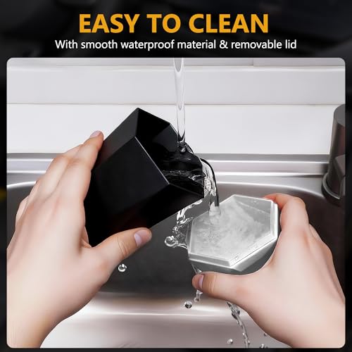 Car Trash Can with Lid (silver-2Pcs)