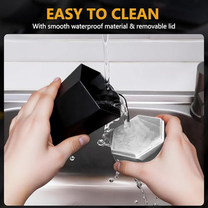 Car Trash Can with Lid (silver-2Pcs)