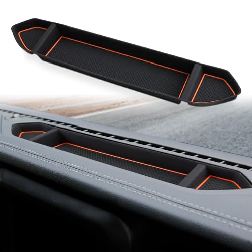 Silicon Organizer Tray Mat Compatible with Gladiator Accessories 2020 2021 2022 2023 2024 Center Console Pads Organizer Tray Trim Car Interior Decoration Trim (Orange / 1 piece/set)