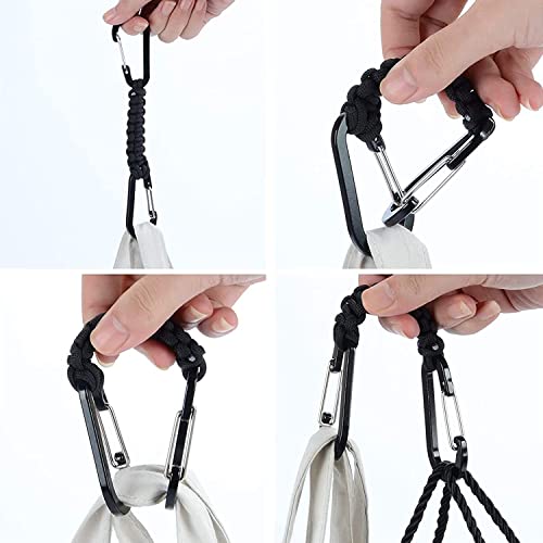 Paracord Keychain Carabiner Clip (Black)