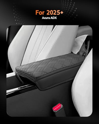 for 2025 2026 Acura ADX Center Console Cover Armrest Box Cover for ADX Accessories Console Arm Rest Protector Thickened (Acura ADX Thickened Black Leather)
