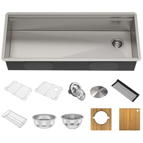 Stainless Steel 45 in Undermount Kitchen Sink KWU120 (Stainless Steel / 45 inch / Sink)