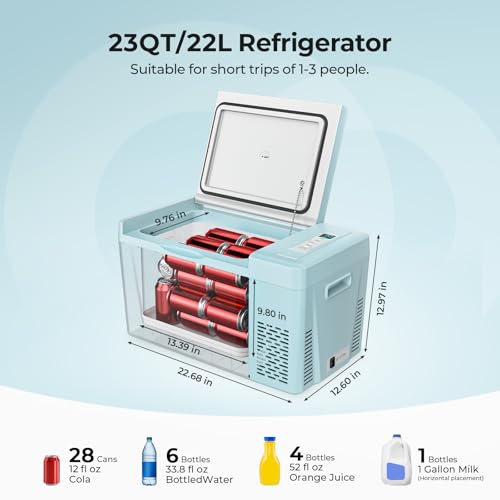 12v refrigerator 23 Quart (23 Quart / Green)