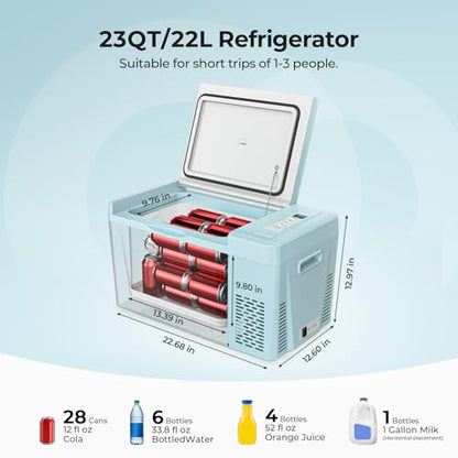 12v refrigerator 23 Quart (23 Quart / Green)