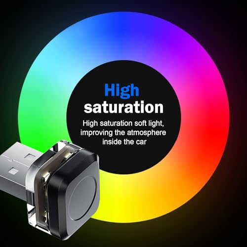 4 PCS Car Interior USB LED Lights
