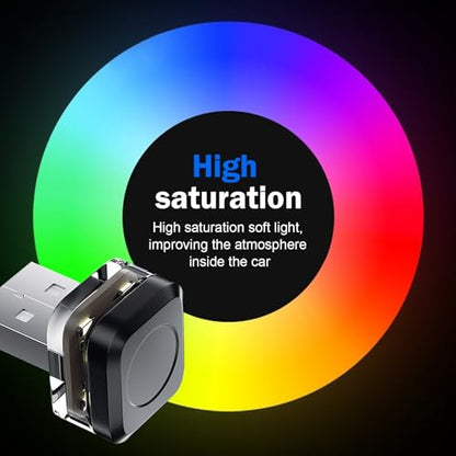 4 PCS Car Interior USB LED Lights