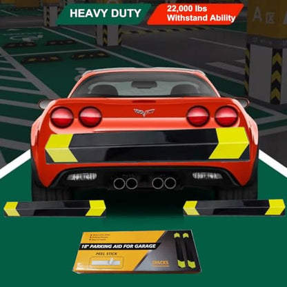 Heavy Duty Parking Aid for Garage (2 Pack 18"L x 1.25H)