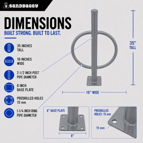 Post and Ring Bike Rack (Gray)